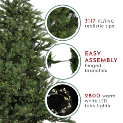 6.5' Pre-Lit Full Oregon Noble Fir Artificial Christmas Tree - Warm White LED Lights -Optimal Christmas Shop northlight gb516800438 thumbnail 2 42669.1667536345