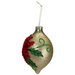 6.5" Red And Gold Poinsettia Finial Christmas Ornament -Optimal Christmas Shop northlight gb90503 1 38119.1667531257