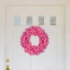 24" Pre-Lit Pink Spruce Artificial Christmas Wreath, Pink Lights