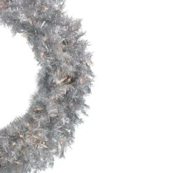 36" Pre-Lit Silver Tinsel Artificial Christmas Wreath, Clear Lights 9 36" Pre-Lit Silver Tinsel Artificial Christmas Wreath, Clear Lights -Optimal Christmas Shop northlight gb91011 1 27184.1677642791