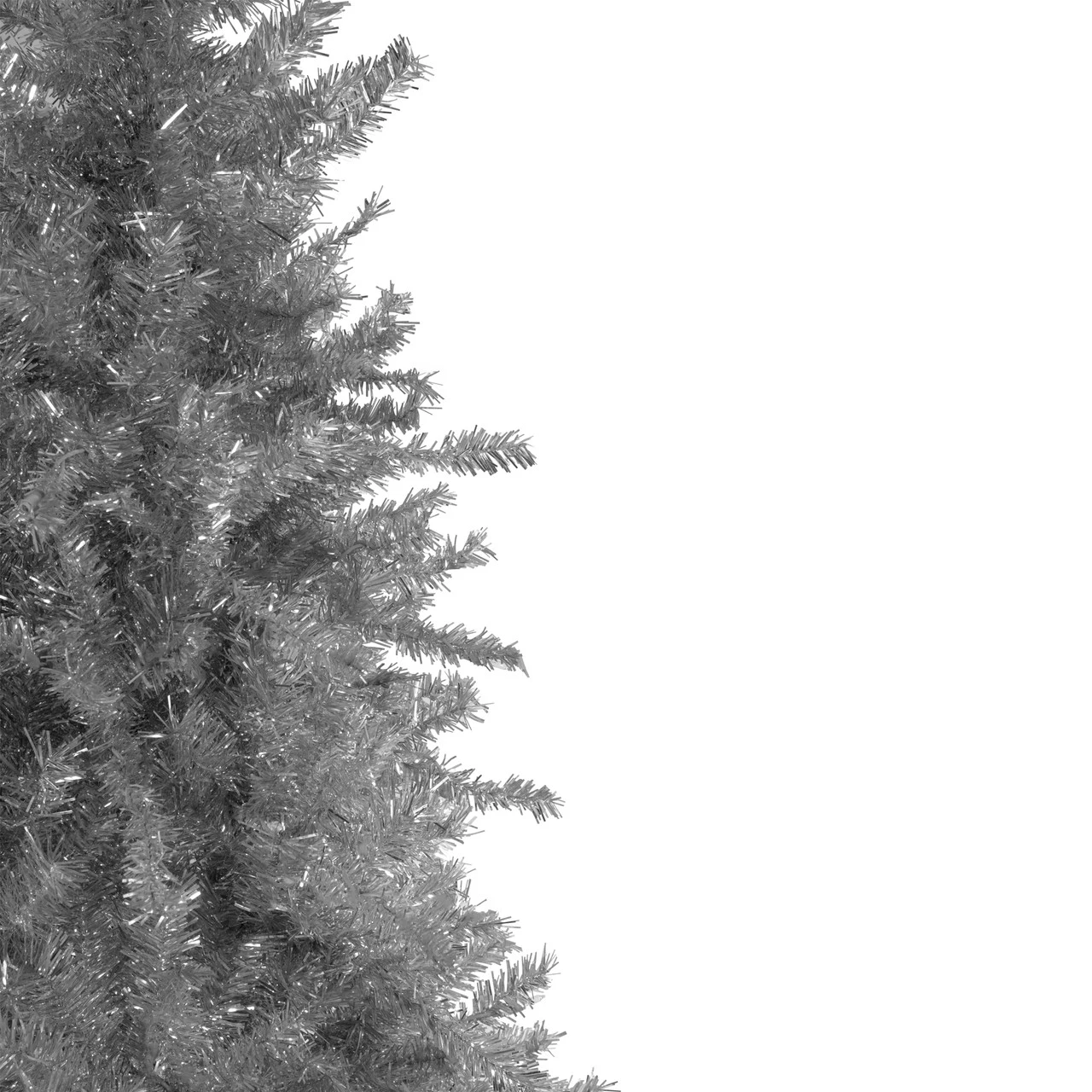 9’ Silver Tinsel Slim Artificial Christmas Tree - Unlit 6 9’ Silver Tinsel Slim Artificial Christmas Tree - Unlit - Image 4