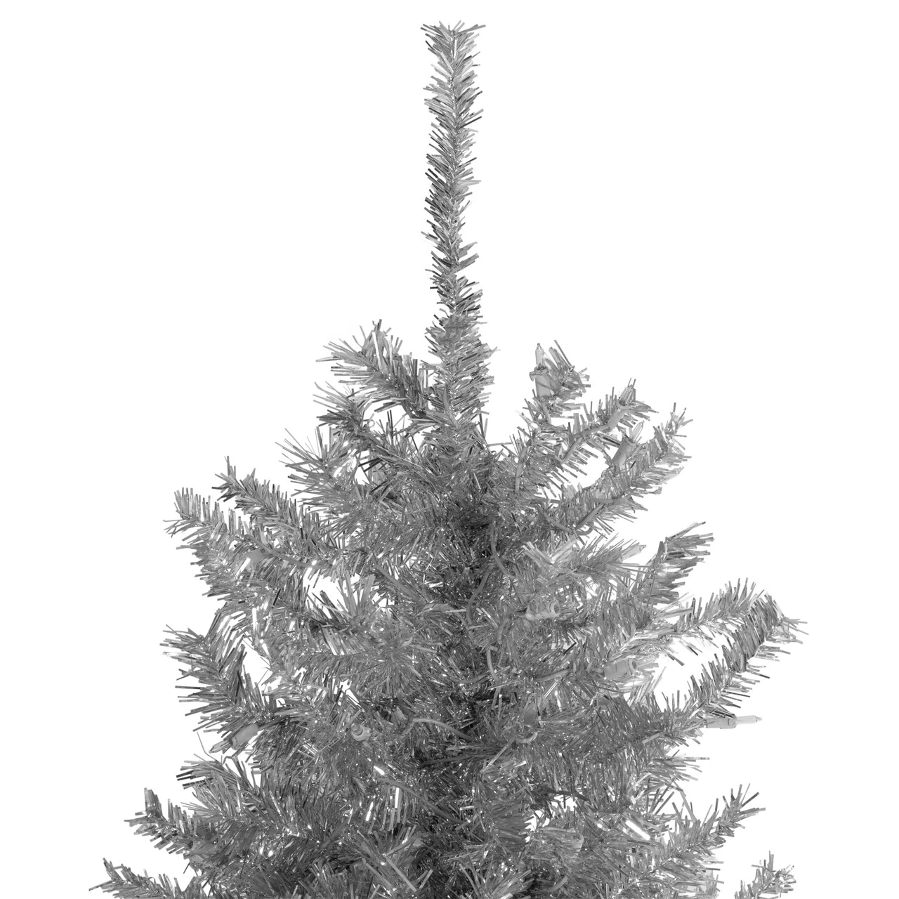 9’ Silver Tinsel Slim Artificial Christmas Tree - Unlit 5 9’ Silver Tinsel Slim Artificial Christmas Tree - Unlit - Image 3