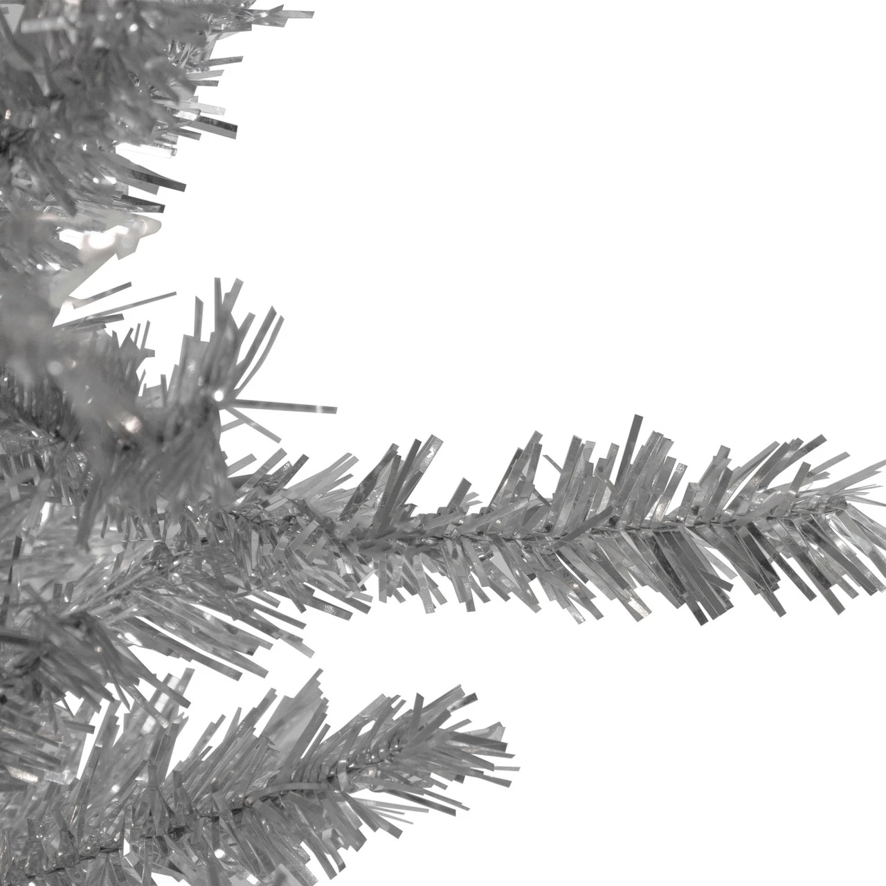 9’ Silver Tinsel Slim Artificial Christmas Tree - Unlit 4 9’ Silver Tinsel Slim Artificial Christmas Tree - Unlit - Image 2