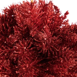 6" Red Glittered Pine Christmas Ball Ornament -Optimal Christmas Shop northlight gb94384 2 53913.1674058566