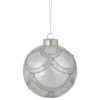 4" Glittered Cosmoid Silver Glass Christmas Ball Ornament 1 4" Glittered Cosmoid Silver Glass Christmas Ball Ornament -Optimal Christmas Shop northlight gb94391 sample 1main 62875.1681307176