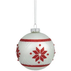 4" Glittered Snowflake Glass Christmas Ball Ornament -Optimal Christmas Shop northlight gb94425 sample 2 32794.1667017435