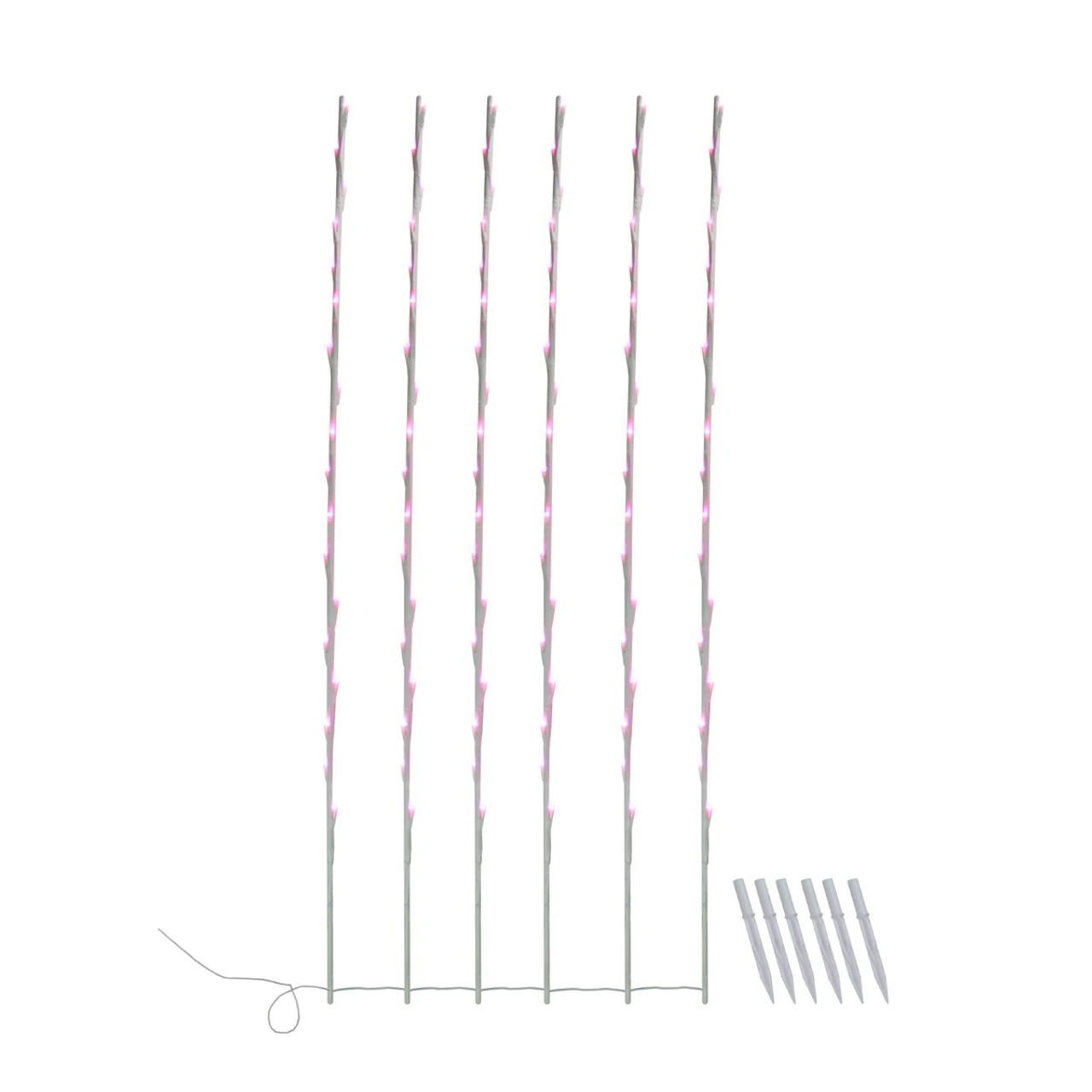 108 Pink Pre-Lit LED Branch Patio Outdoor Garden Novelty Christmas Light Stakes - 8.5 Ft White Wire 4 108 Pink Pre-Lit LED Branch Patio Outdoor Garden Novelty Christmas Light Stakes - 8.5 Ft White Wire - Image 2