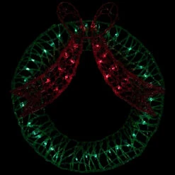 20" Green And Red Lighted Wreath And Bow Christmas Window Silhouette Decoration 6 20" Green And Red Lighted Wreath And Bow Christmas Window Silhouette Decoration -Optimal Christmas Shop northlight gv94140 3 67540.1667521913