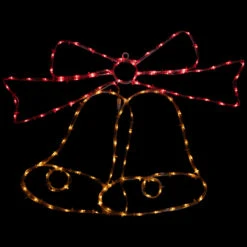23" LED Lighted Bow 4 Function Christmas Window Silhouette