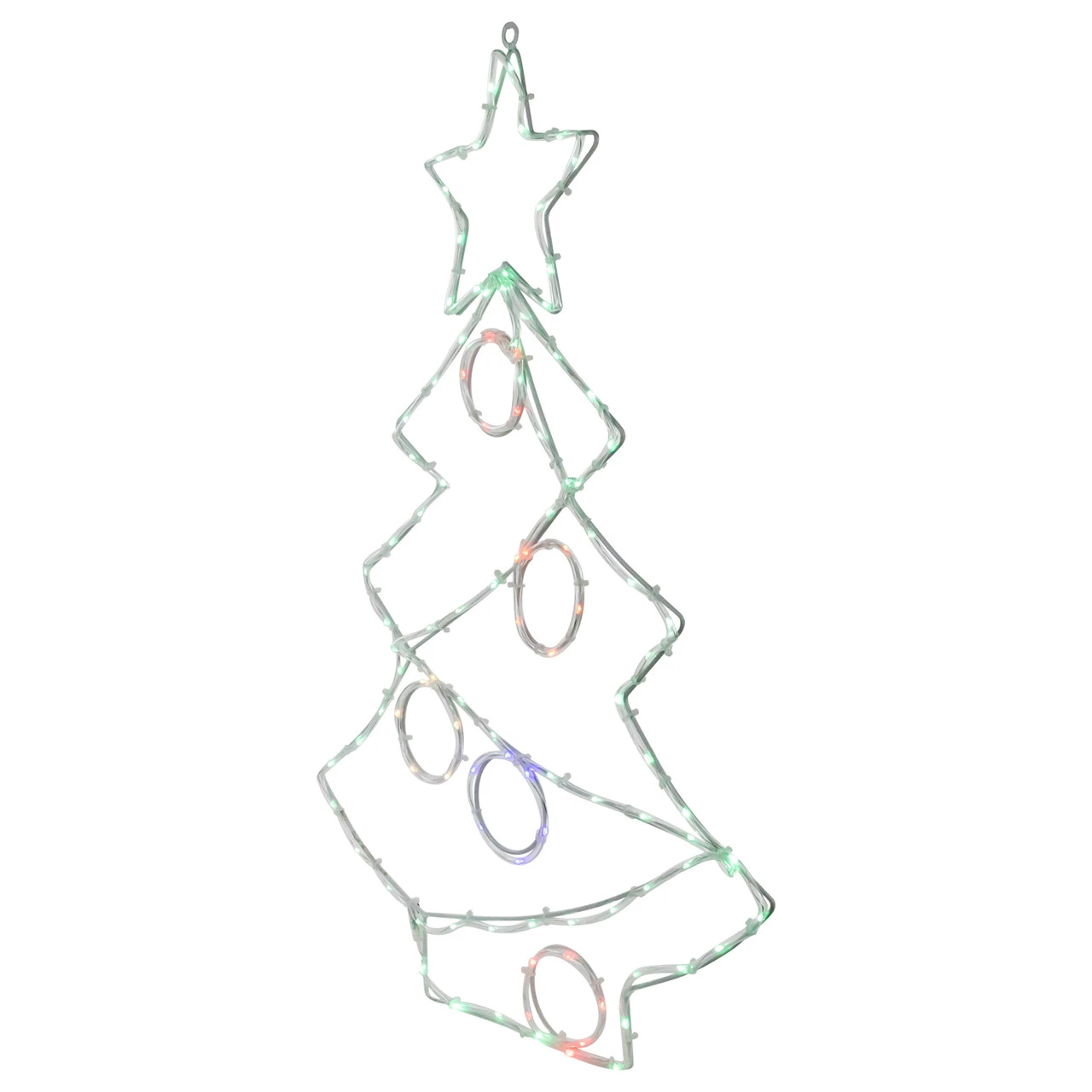 28" LED Lighted Christmas Tree With Ornaments Window Silhouette 6 28" LED Lighted Christmas Tree With Ornaments Window Silhouette - Image 4