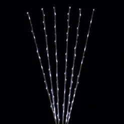 Set Of 6 Enchanted Garden LED Pure White Lighted Branch Spray Driveway Pathway Markers - 4'