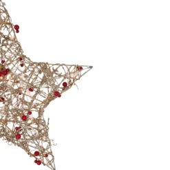 18" Lighted Champagne Gold Glittered Rattan Berry Hanging Star Christmas Window Decoration 11 18" Lighted Champagne Gold Glittered Rattan Berry Hanging Star Christmas Window Decoration -Optimal Christmas Shop northlight h85238 3 50099.1669125544
