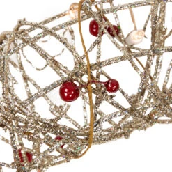 Pre-Lit Champagne Gold Glittered Rattan Berry Artificial Christmas Wreath - 18-Inch, Clear Lights -Optimal Christmas Shop northlight h85239 4 76856.1669126273