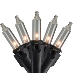 100 Count Clear Mini Icicle Christmas Lights - 3.5 Ft Black Wire -Optimal Christmas Shop northlight ha91225 1 sample 80796.1667572261