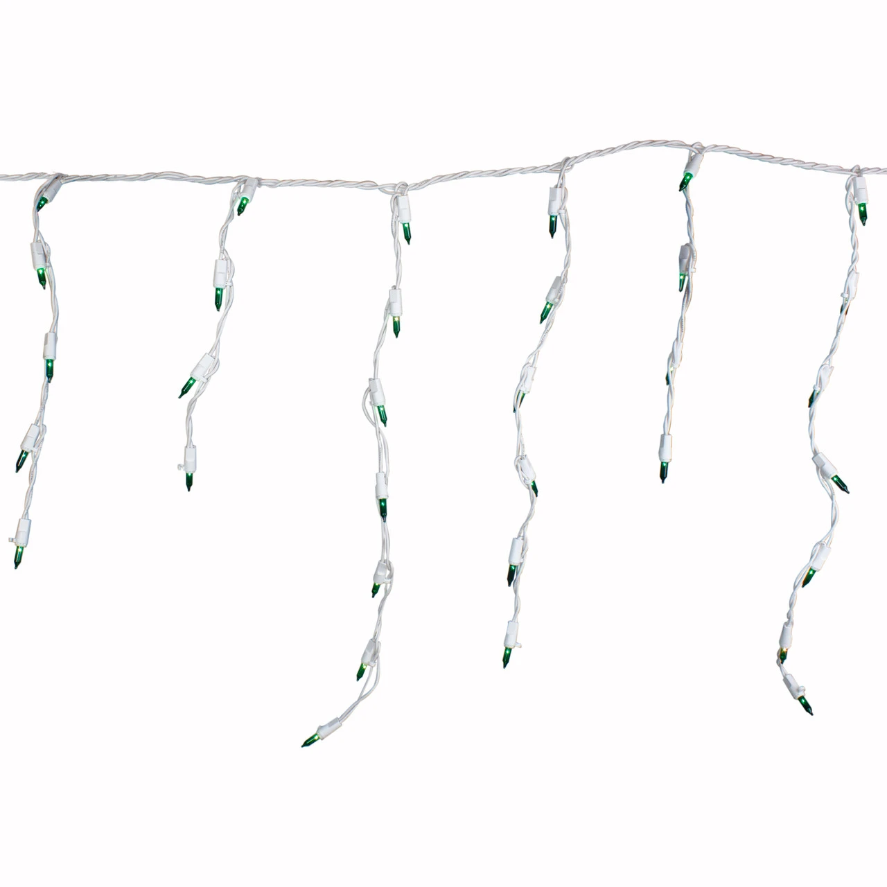 100 Count Green Mini Icicle Christmas Lights - 3.5 Ft White Wire 5 100 Count Green Mini Icicle Christmas Lights - 3.5 Ft White Wire - Image 3