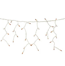 100 Count Orange Mini Icicle Christmas Lights - 3.5 Ft White Wire -Optimal Christmas Shop northlight ha91230 layered 2 79846.1667521729