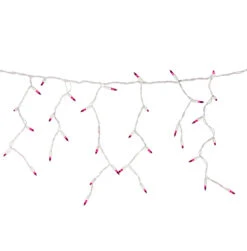 100 Count Pink Mini Icicle Christmas Lights - 3.5 Ft White Wire -Optimal Christmas Shop northlight ha91231 6 76360.1667601788