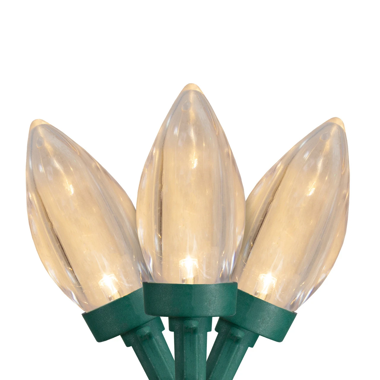 25 Warm White LED C9 Christmas Lights - 16 Ft Green Wire 3 25 Warm White LED C9 Christmas Lights - 16 Ft Green Wire