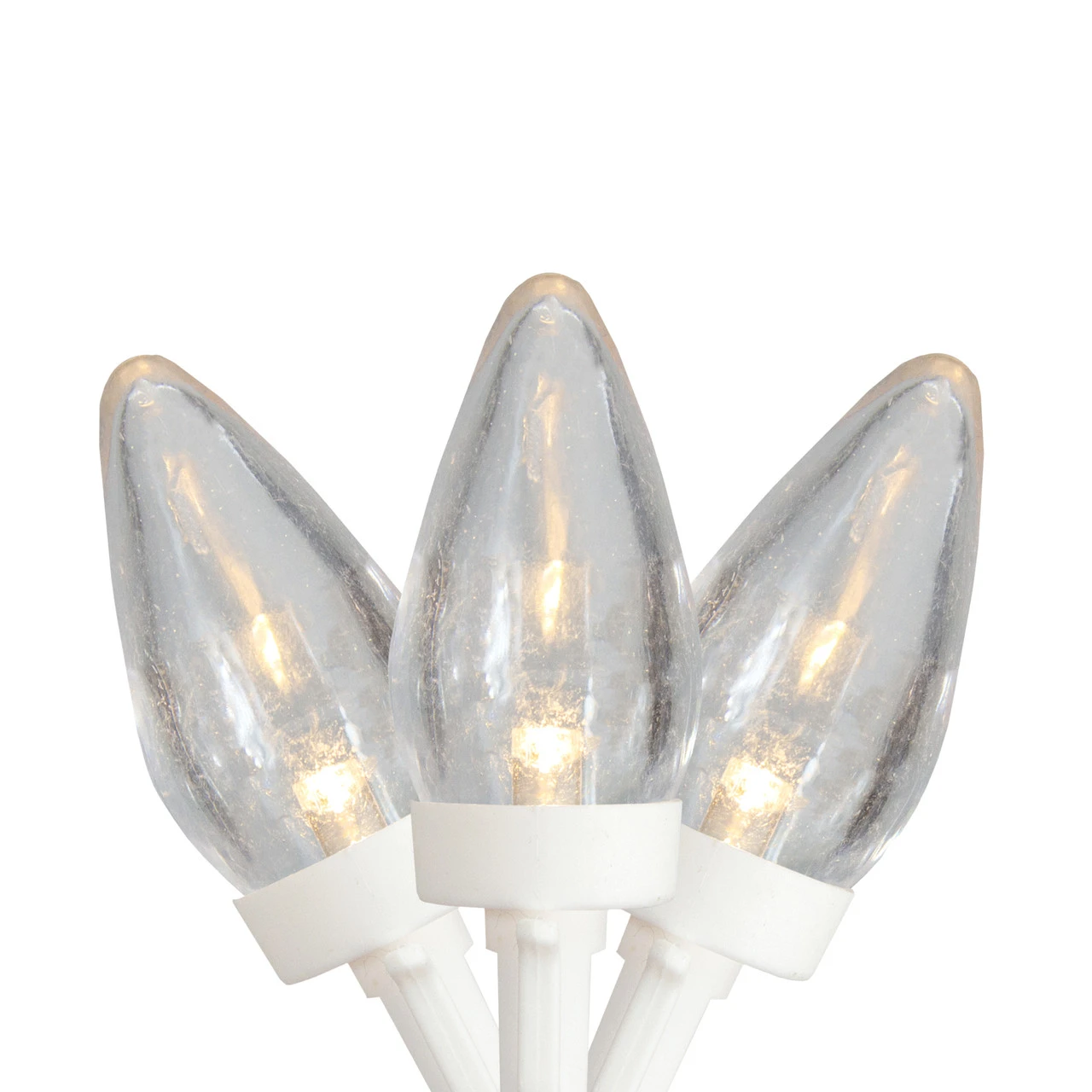 25 Count Warm White LED C7 Christmas Lights, 16 Ft White Wire 3 25 Count Warm White LED C7 Christmas Lights, 16 Ft White Wire