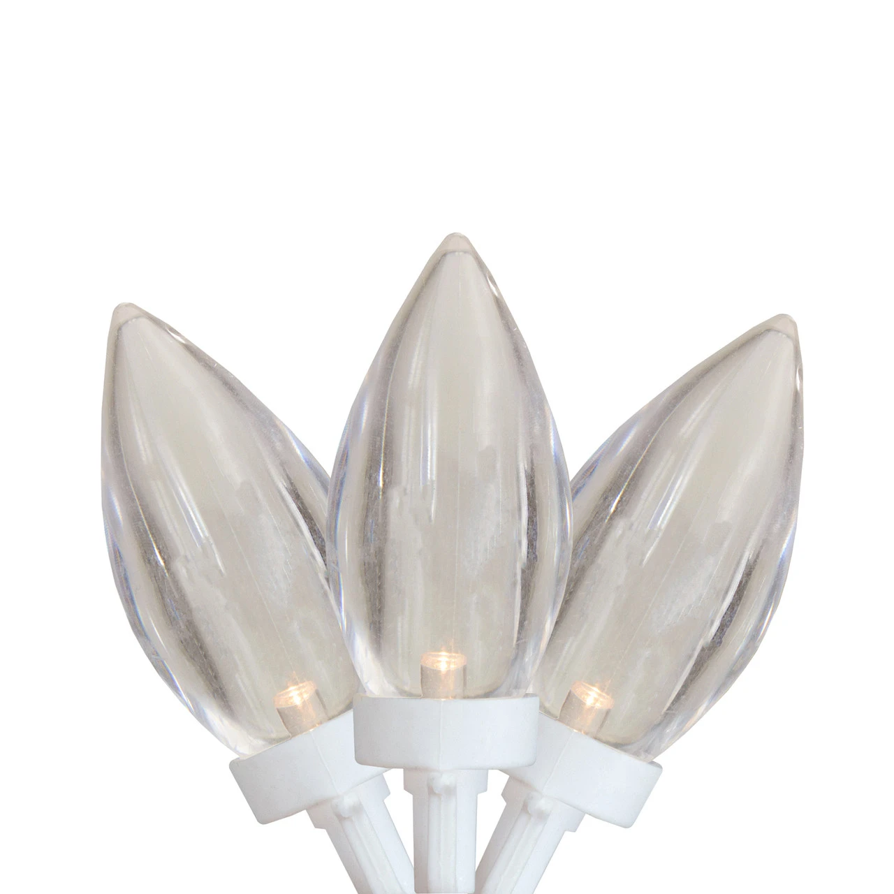 25 Count Warm White LED C9 Christmas Lights, 16 Ft White Wire 3 25 Count Warm White LED C9 Christmas Lights, 16 Ft White Wire