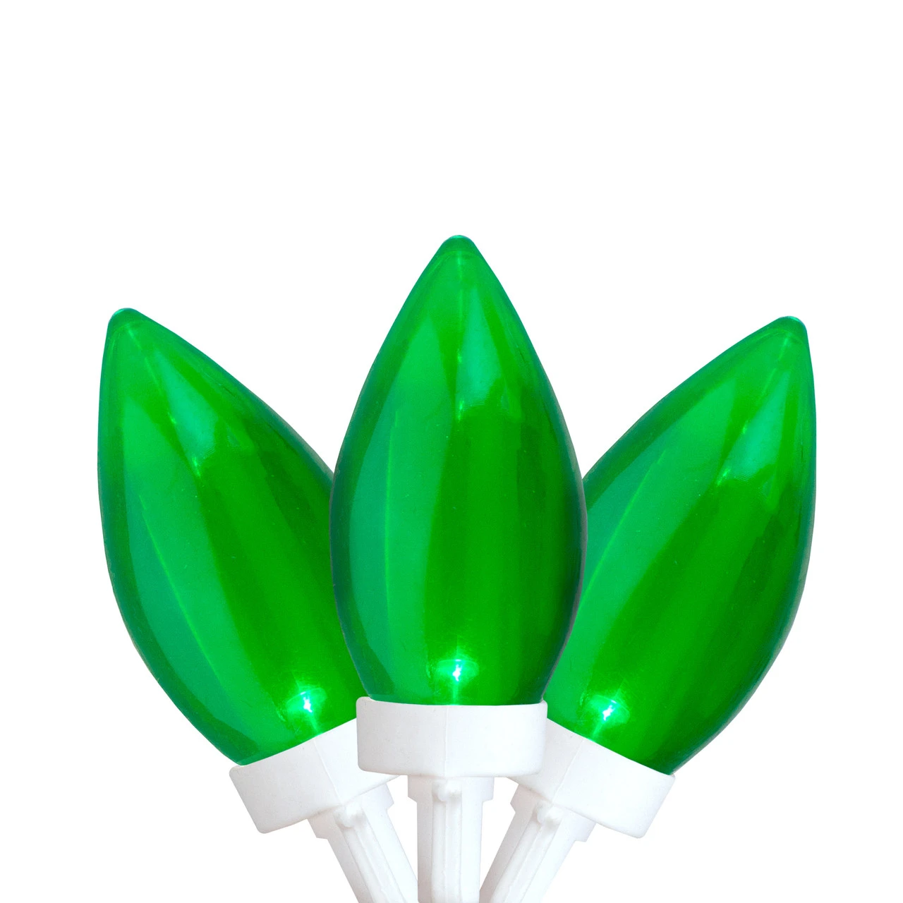 25 Count Green LED C9 Christmas Lights, 16 Ft White Wire 3 25 Count Green LED C9 Christmas Lights, 16 Ft White Wire