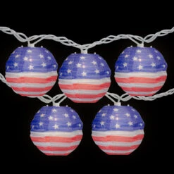 10-Count American Flag 4th Of July Paper Lantern Lights, 8.5ft White Wire -Optimal Christmas Shop northlight ha92030 01 33438.1667554002