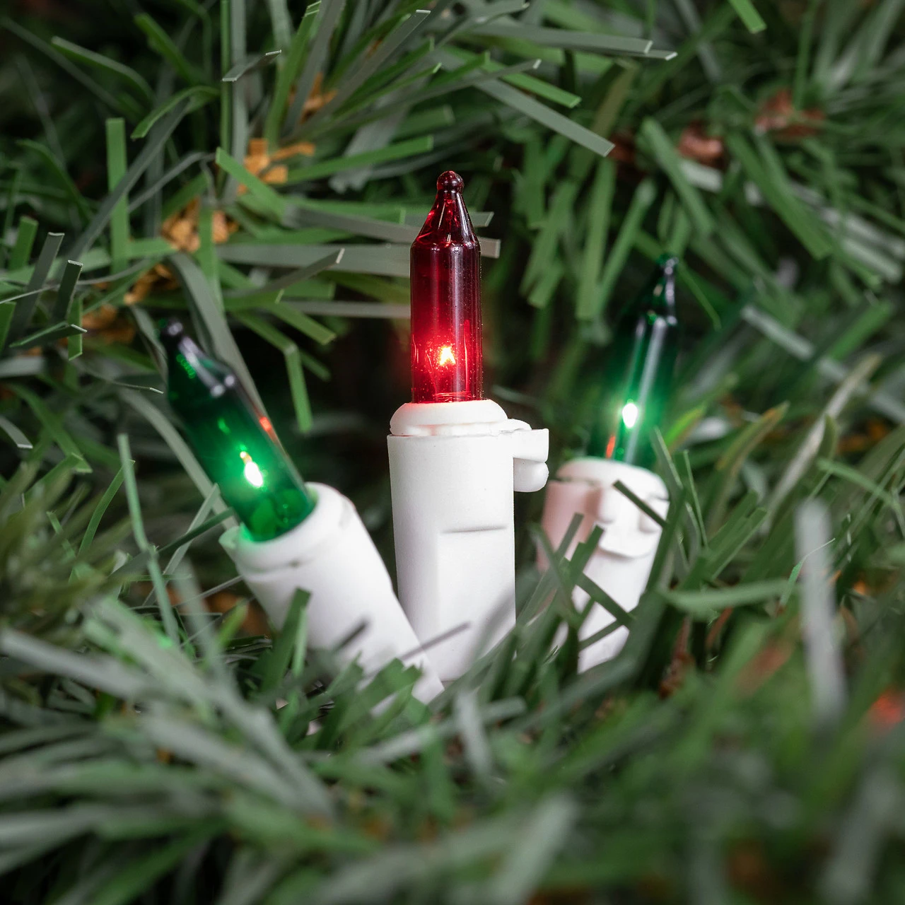 100-Count Red And Green Mini Christmas Lights - 28.8ft, White Wire 4 100-Count Red And Green Mini Christmas Lights - 28.8ft, White Wire - Image 2