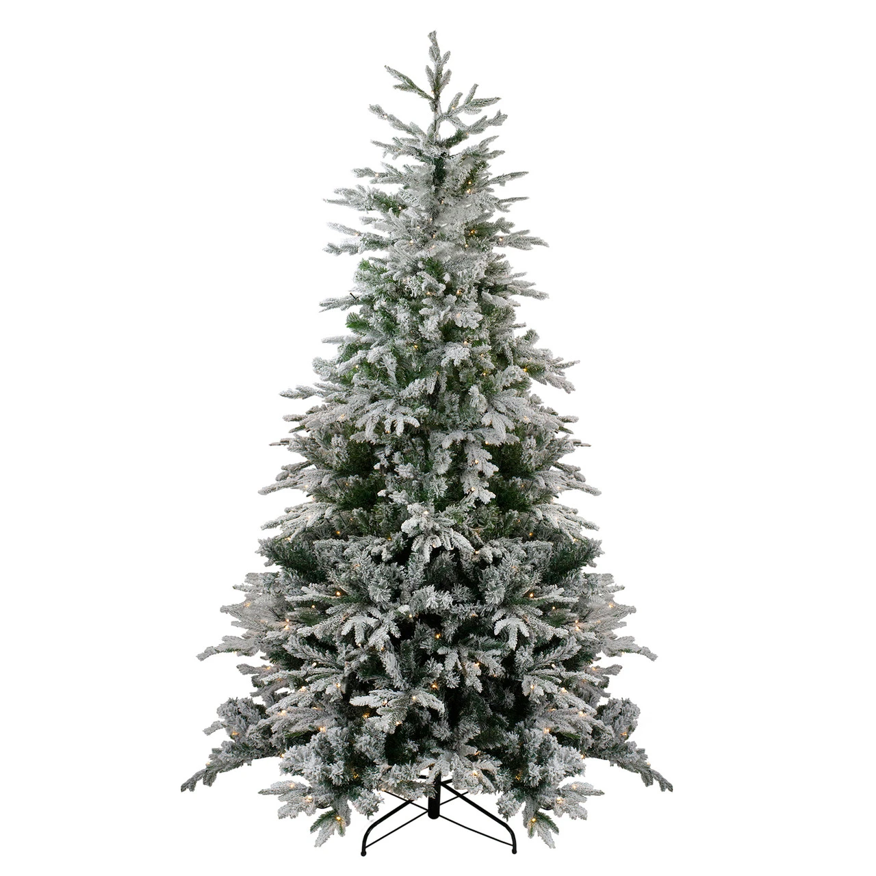 6.5' Pre-Lit Flocked Winfield Fir Artificial Christmas Tree - Warm White LED Lights 4 6.5' Pre-Lit Flocked Winfield Fir Artificial Christmas Tree - Warm White LED Lights - Image 2
