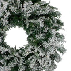 Pre-Lit Flocked Winfield Fir Artificial Christmas Wreath - 24-Inch, Warm White LED Lights -Optimal Christmas Shop northlight hb27068 1 32546.1667659324