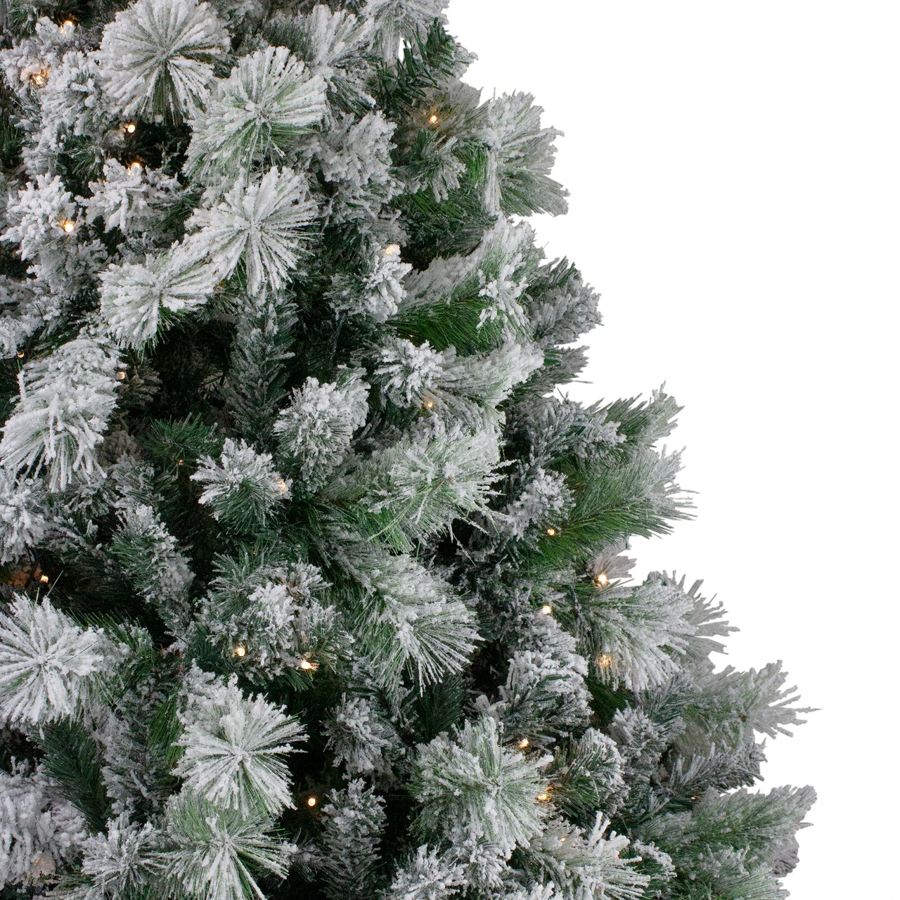 7.5' Pre-Lit Flocked Somerset Spruce Artificial Christmas Tree - Clear Lights 4 7.5' Pre-Lit Flocked Somerset Spruce Artificial Christmas Tree - Clear Lights - Image 2