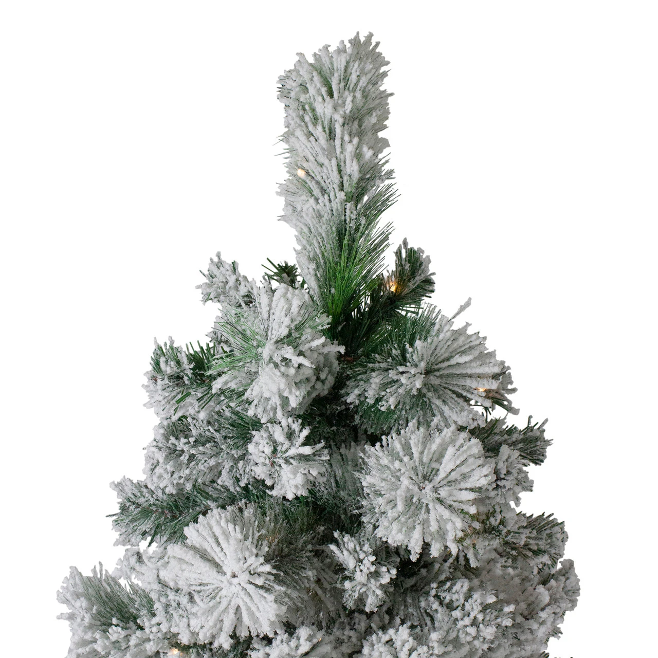 7.5' Pre-Lit Flocked Somerset Spruce Artificial Christmas Tree - Clear Lights 5 7.5' Pre-Lit Flocked Somerset Spruce Artificial Christmas Tree - Clear Lights - Image 3