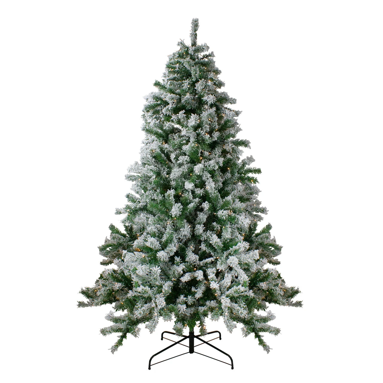 6.5' Pre-Lit Flocked Winter Park Fir Artificial Christmas Tree - Clear Lights 4 6.5' Pre-Lit Flocked Winter Park Fir Artificial Christmas Tree - Clear Lights - Image 2