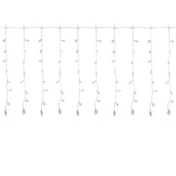 120 LED Warm White Curtain Christmas Lights - 7.5' Clear Wire