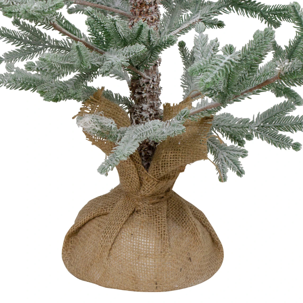 4' Snow Covered Frosted Pine Artificial Christmas Tree With Jute Base – Unlit 6 4' Snow Covered Frosted Pine Artificial Christmas Tree With Jute Base – Unlit - Image 4