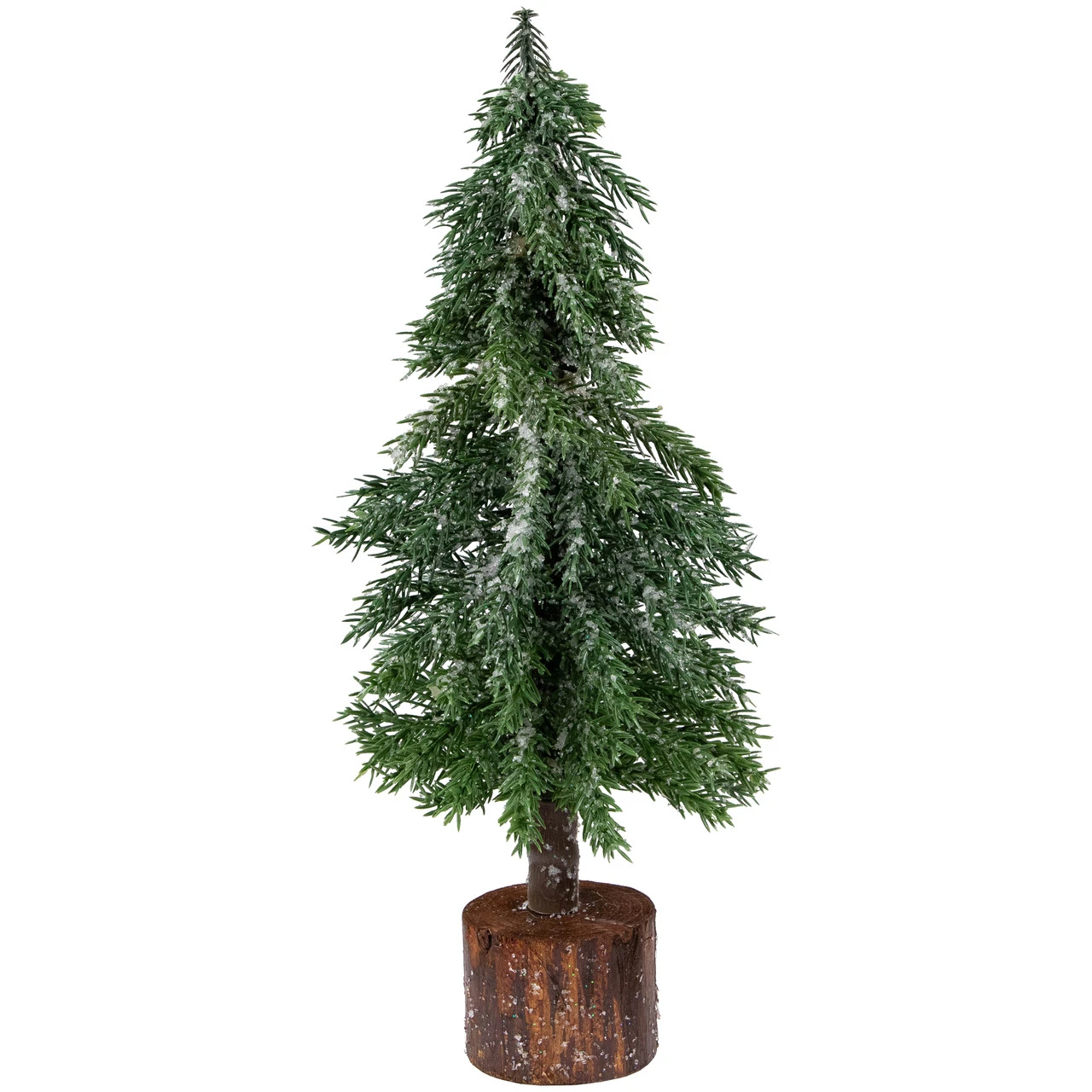 14" Frosted Icy Pine Tree With Jute Base Christmas Tree, Unlit 3 14" Frosted Icy Pine Tree With Jute Base Christmas Tree, Unlit