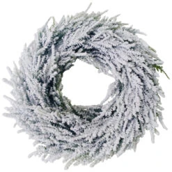Heavily Flocked Pine Artificial Christmas Wreath, 11.75-Inch, Unlit
