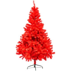 6' Scarlett Red Pine Artificial Christmas Tree, Unlit