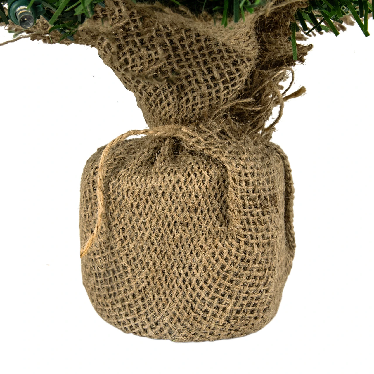 18" Pre-Lit Two-Tone Green Pine Artificial Christmas Tree In Burlap, Clear LED Lights 6 18" Pre-Lit Two-Tone Green Pine Artificial Christmas Tree In Burlap, Clear LED Lights - Image 4