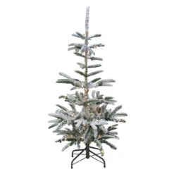 9' Pre-Lit Green Flocked Nordmann Fir Artificial Christmas Tree - Warm Clear LED Lights -Optimal Christmas Shop northlight j00093 2 77756.1667575881