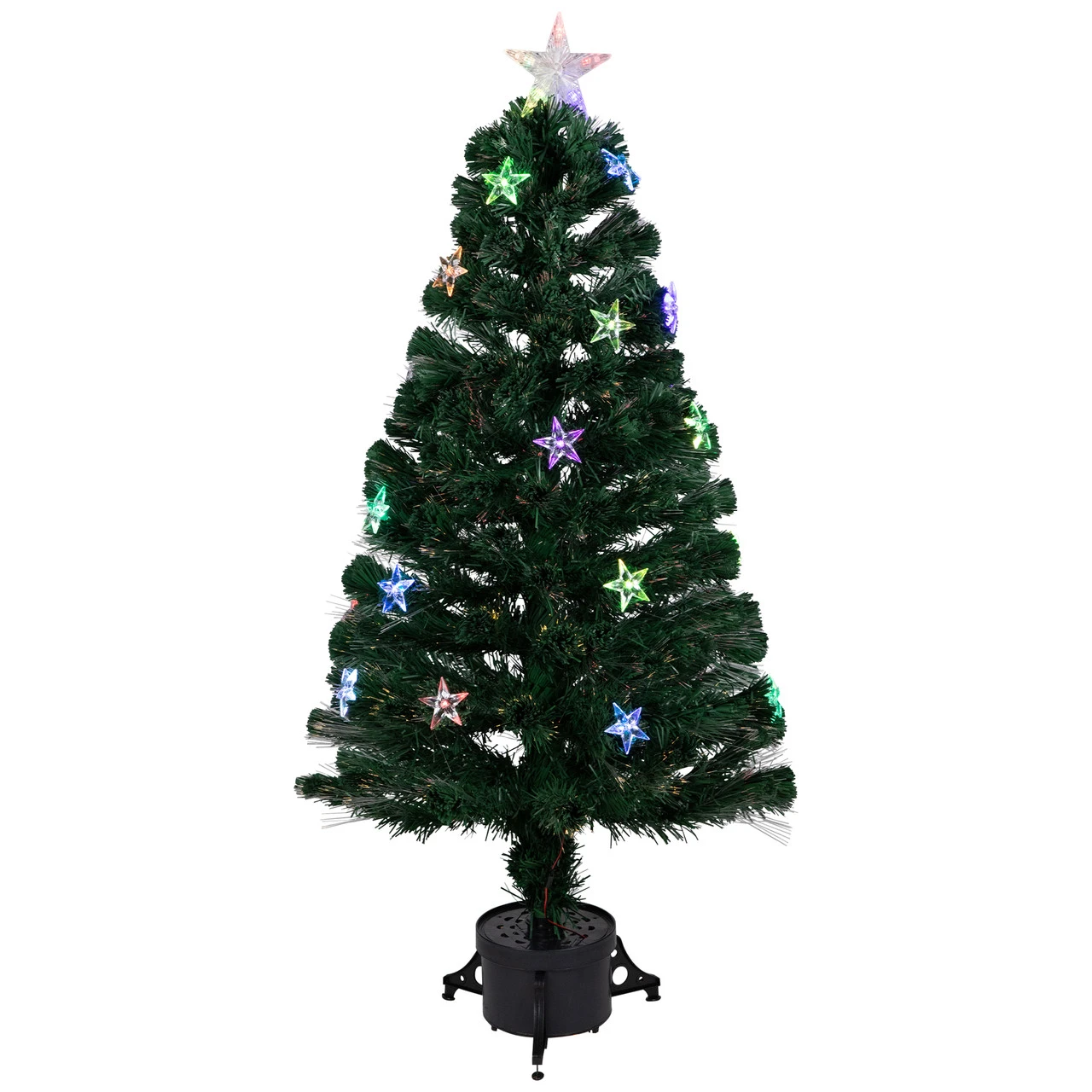 3' Pre-Lit Fiber Optic Artificial Christmas Tree With Stars 3 3' Pre-Lit Fiber Optic Artificial Christmas Tree With Stars