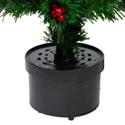 3' Pre-Lit Color Changing Fiber Optic Christmas Tree With Red Berries -Optimal Christmas Shop northlight j65030 5 61967.1667530621