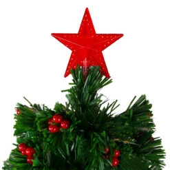 4' Pre-Lit Color Changing Artificial Christmas Tree With Red Berries -Optimal Christmas Shop northlight j65042 1 99135.1667641326