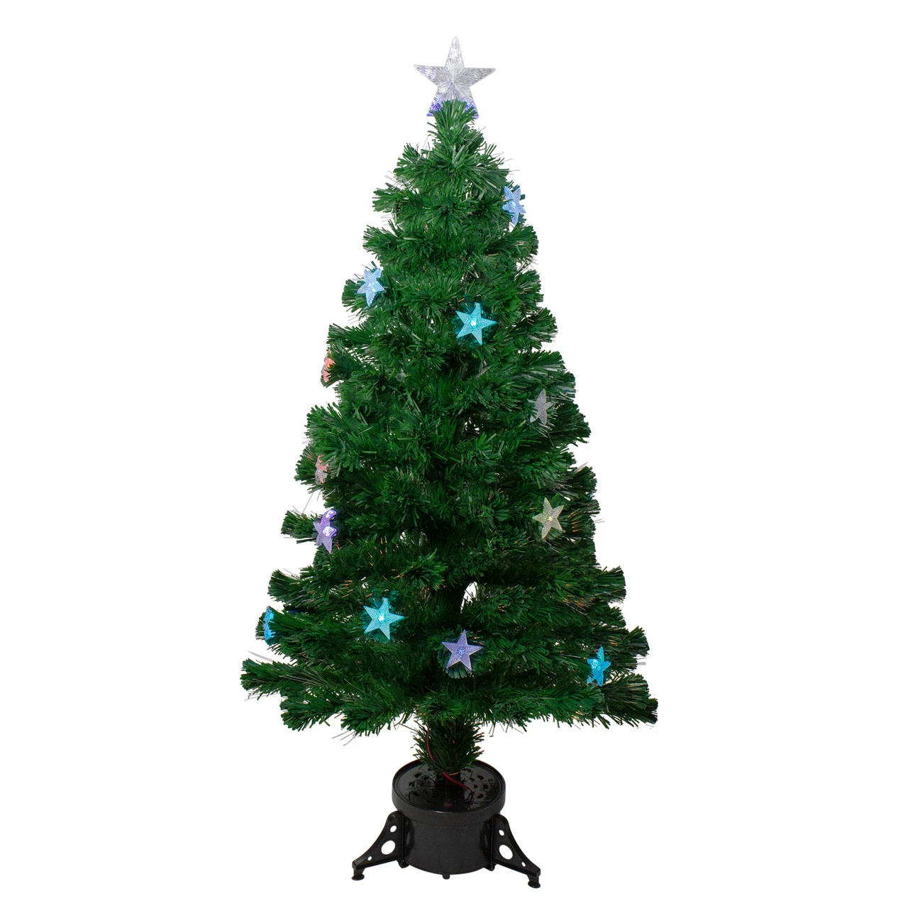4' Pre-lit Potted Medium Pine Color Changing Star Artificial Christmas Tree - Multi-Color Fiber Optic LED Lights 3 4' Pre-lit Potted Medium Pine Color Changing Star Artificial Christmas Tree - Multi-Color Fiber Optic LED Lights