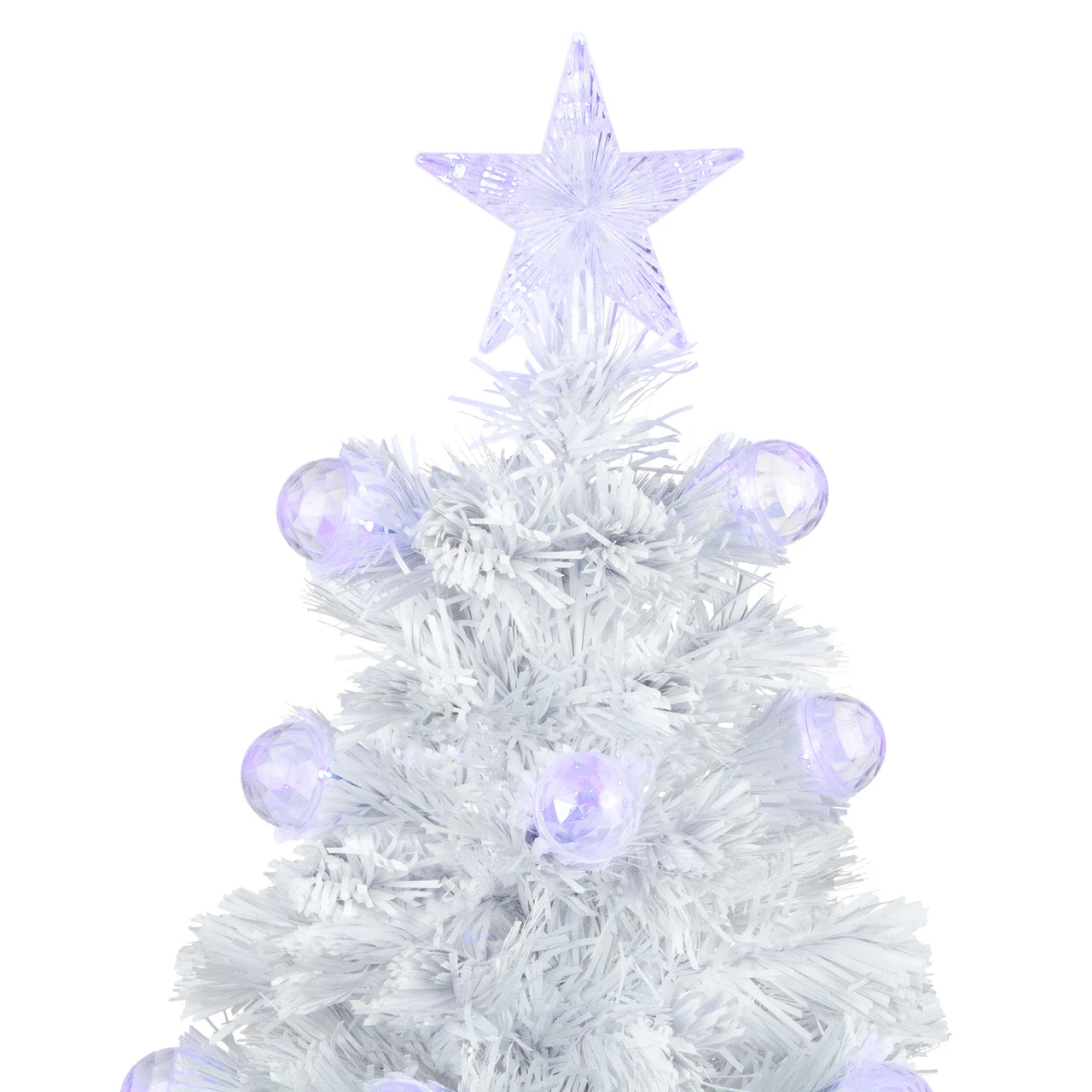 3' Pre-Lit White Fiber Optic Artificial Christmas Tree, White Lights 5 3' Pre-Lit White Fiber Optic Artificial Christmas Tree, White Lights - Image 3