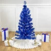 4' Pre-Lit Blue Artificial Tinsel Christmas Tree, Clear Lights 1 4' Pre-Lit Blue Artificial Tinsel Christmas Tree, Clear Lights -Optimal Christmas Shop northlight j92314 1 41769.1667663156