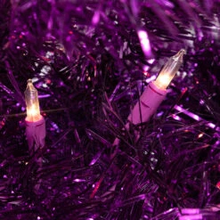 4' Pre-Lit Purple Tinsel Artificial Christmas Tree- Clear Lights, Purple Wire -Optimal Christmas Shop northlight j92317 2updated 24582.1684521969