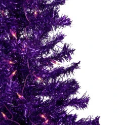 6' Pre-Lit Purple Artificial Tinsel Christmas Tree, Clear Lights -Optimal Christmas Shop northlight j92317 3 36276.1667663529