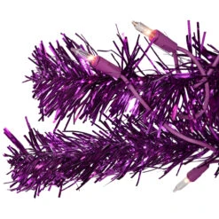 4' Pre-Lit Purple Tinsel Artificial Christmas Tree- Clear Lights, Purple Wire -Optimal Christmas Shop northlight j92317 5updatd 48954.1684521969