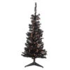 4' Pre-Lit Black Artificial Tinsel Christmas Tree, Clear Lights