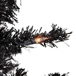 6' Pre-Lit Black Artificial Tinsel Christmas Tree, Clear Lights -Optimal Christmas Shop northlight j92324 3 75256.1667657099